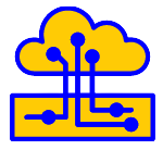picto d'un système GED et d'un nuage connecté